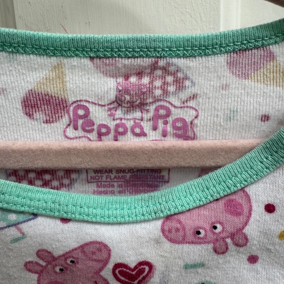 Peppa Pig 3T Girls White and Pink Popsicle T Shirt Pajama Top - Picture 3 of 6